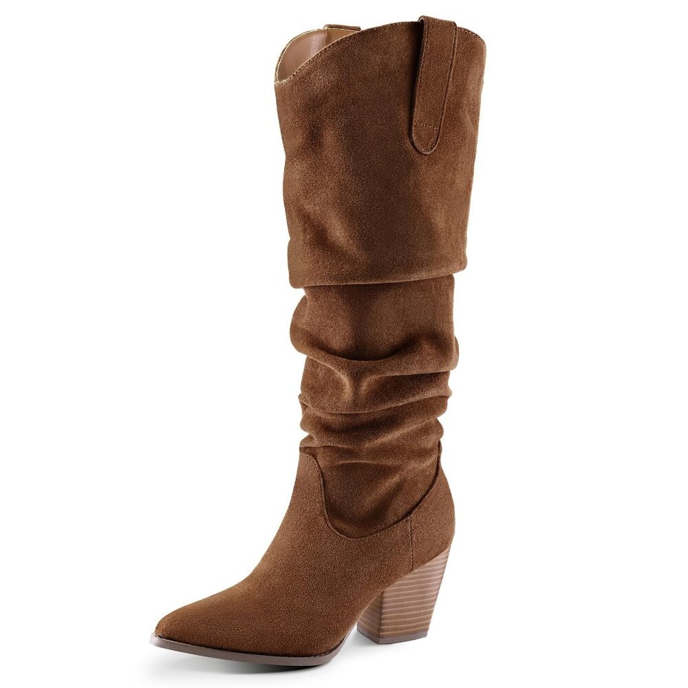 Brown Suede Heeled Boots